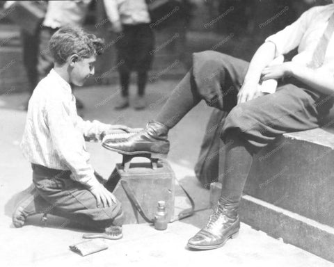 Bootblack Shoeshine Boy At Park 8x10 Reprint Of Old Photo - Photoseeum