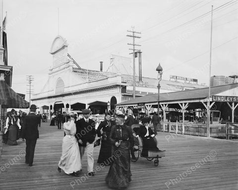 Youngs Ocean Pier Boardwalk Atlantic City 8x10 Reprint Of Old Photo - Photoseeum