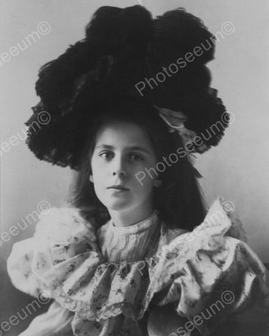 Young Lady In Large Vintage Hat 1800s 8x10 Reprint Of Old Photo - Photoseeum