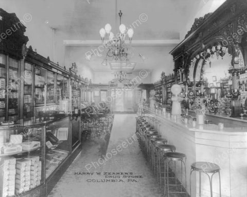 Harry Zeamers Drug Store Columbia Park  8x10 Reprint Of Old Photo - Photoseeum