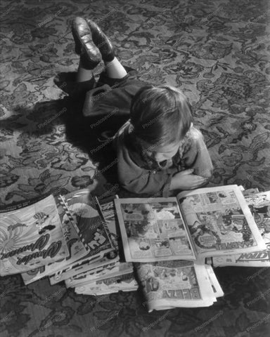 Small Boy Reading Silver Age Comics 8x10 Reprint Of Old Photo - Photoseeum