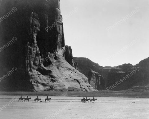 Native Indians Ride Horses Valley 1900s 8x10 Reprint Of Old Photo - Photoseeum