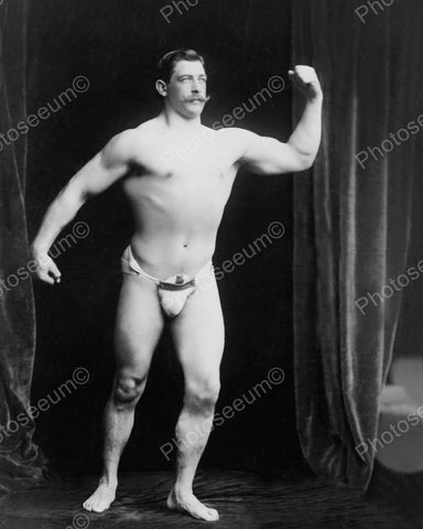 Strong Man Poses Vintage 8x10 Reprint Of Old Photo - Photoseeum