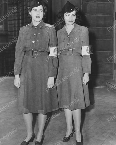 Uniform American Women Voluntary Services 1941 Vintage 8x10 Reprint Of Old Photo - Photoseeum