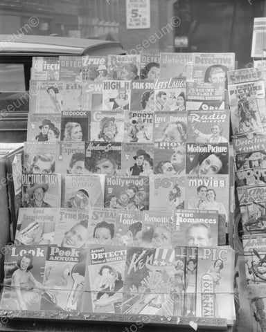 Magazine And Comic Book Rack 1939 Vintage 8x10 Reprint Of Old Photo - Photoseeum
