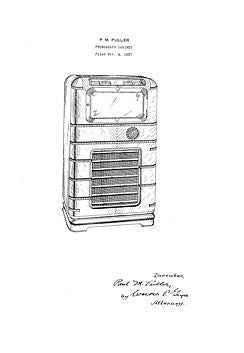 USA Patent Fuller 616-A Wurlitzer Jukebox 1930's Drawings - Photoseeum