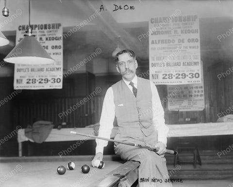Alfredo VS Jerome Billard Tournament 1916 Vintage 8x10 Reprint Of Old Photo - Photoseeum