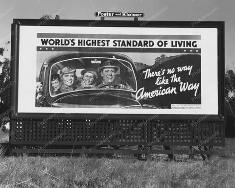 Theres No Way Like The American Way Sign 1937 Vintage 8x10 Reprint Of Old Photo - Photoseeum