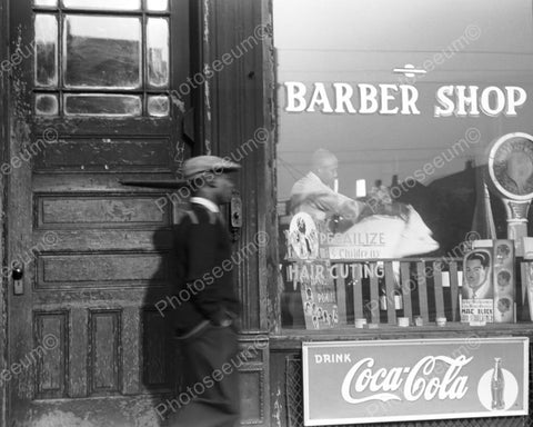 Barber Shop Window|Coca Cola Sign|Scale| 8x10 Reprint Of Old Photo - Photoseeum