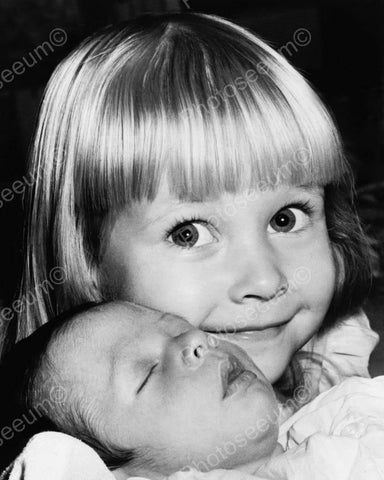 Beautiful Smiling Little Girl With Baby 8x10 Reprint Of Old Photo - Photoseeum