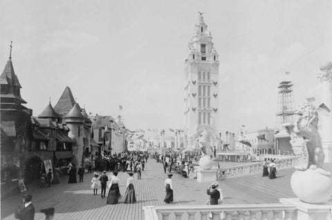 Coney Island Dreamland Stroll Scene 1900s 4x6 Reprint Of Old Photo - Photoseeum