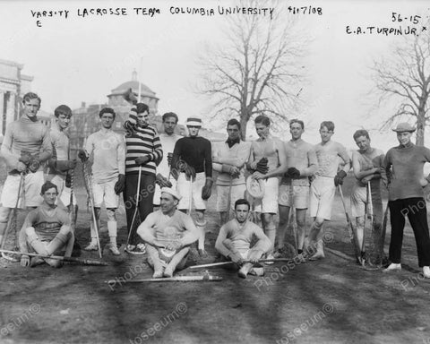 Lacrosse Team Columbia University 1908 Vintage 8x10 Reprint Of Old Photo - Photoseeum