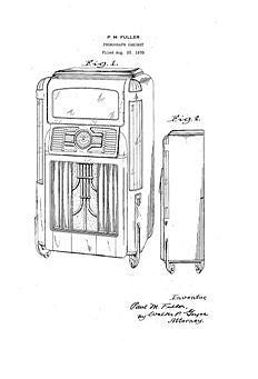 USA Patent Fuller 24  Wurlitzer Jukebox 1930's Drawings - Photoseeum