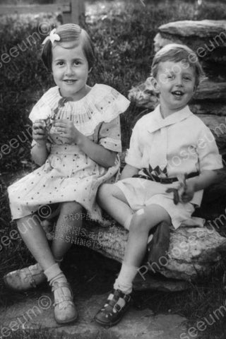 Happy Brother &  Sister 1900s 4x6 Reprint Of Old Photo - Photoseeum