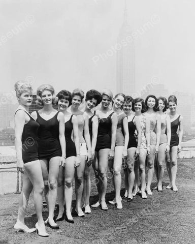 Beauty Pageant Contestants In Line 8x10 Reprint Of Old Photo - Photoseeum