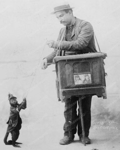 Organ Grinder With Monkey Vintage 8x10 Reprint Of Old Photo - Photoseeum