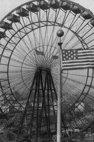 Great Ferris Wheel & Ax Lever Worlds Fair 4x6 Reprint Of Old Photo - Photoseeum