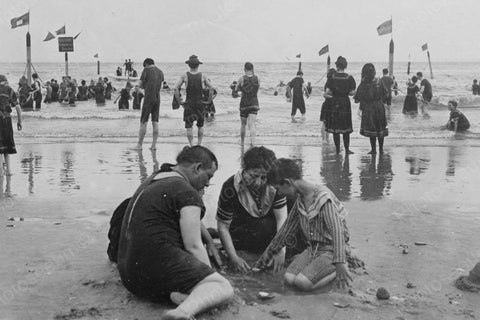 Coney Island Beach & Sand Scene 1900s 4x6 Reprint Of Old Photo - Photoseeum
