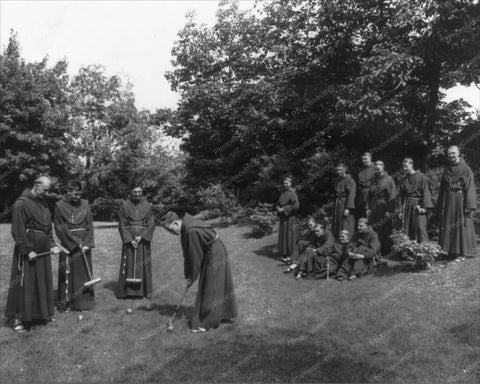 Victorian Monks  Play Croquet Vintage 8x10 Reprint Of Old Photo - Photoseeum