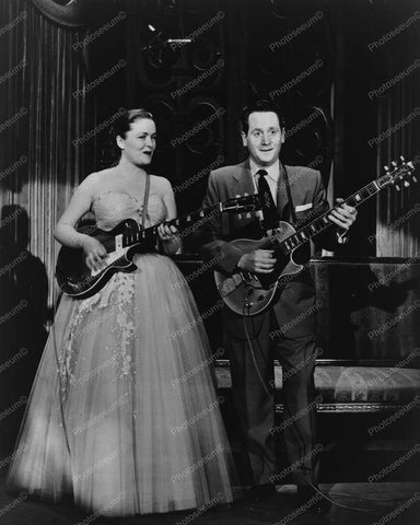 Les Paul and Mary Ford Play Guitar 1950s Old 8x10 Reprint Of Photo - Photoseeum