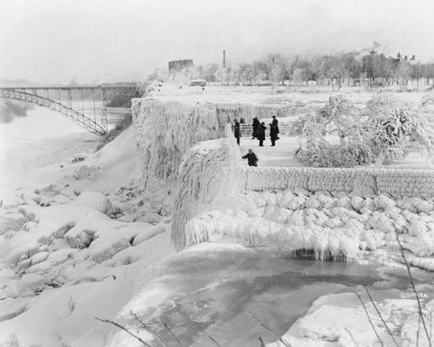 Niagara Falls Frozen! Goats Island Old 8x10 Reprint Of Photo - Photoseeum