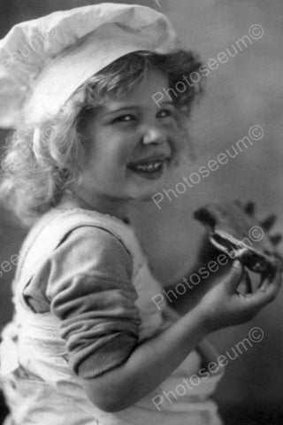 Smiley Girl With Messy Face Eats Sandwich 4x6 Reprint Of Old Photo - Photoseeum