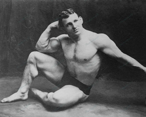 Heavy Weight Wrestler Poses 1915 Vintage 8x10 Reprint Of Old Photo - Photoseeum