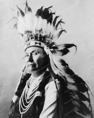 Chief Joseph Indian In Headdress Vintage 8x10 Reprint Of Old Photo - Photoseeum