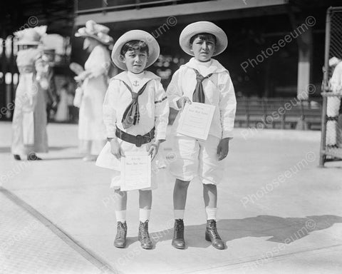 Two Boys In Sailor Outfits Pose Vintage 8x10 Reprint Of Old Photo - Photoseeum