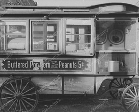 Old Popcorn Peanut Wagon 5 cents 1939 Vintage 8x10 Reprint Of Old Photo - Photoseeum