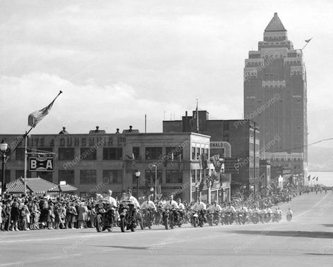 Motorcycle Parade 1946 Vintage 8x10 Reprint Of Old Photo - Photoseeum