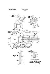 USA Patent Fender Jaguar Guitar 1950's Drawings - Photoseeum