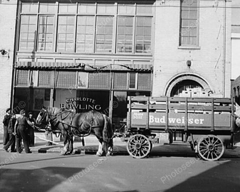 Horse Drawn Budweiser Beer Wagon 8x10 Reprint Of Old Photo - Photoseeum