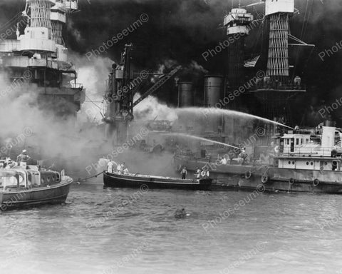 Fire Boats 1941 Vintage 8x10 Reprint Of Old Photo - Photoseeum