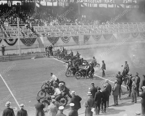 Police Motorcycle Race Vintage 8x10 Reprint Of Old Photo - Photoseeum