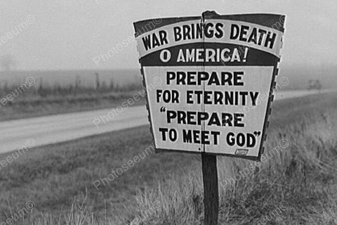 Prepare To Meet God War Road Sign 4x6 Reprint Of Old Photo - Photoseeum