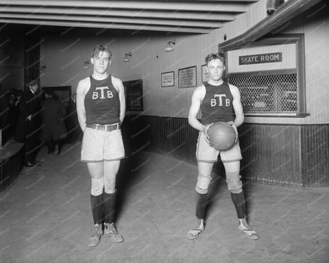 Two BasketBall Players Vintage 1920s 8x10 Reprint Of Old Photo - Photoseeum