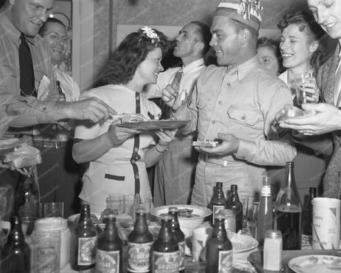 Military Party With Beer & Pretzels 8x10 Reprint Of Old Photo - Photoseeum