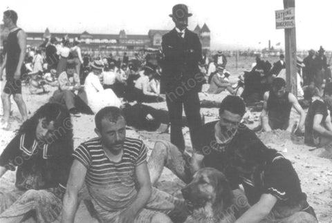Atlantic City Crowded Beach Scene 4x6 1900s Reprint Of Old Photo - Photoseeum