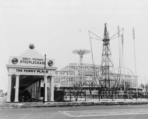 Steeple Chase Entrance Coney Island 1940s 8x10 Reprint Of Old Photo - Photoseeum