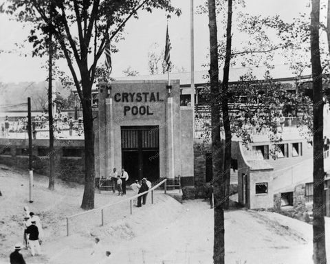 Glen Echo Crystal Pool Main Entrance 8x10 Reprint Of Old Photo - Photoseeum