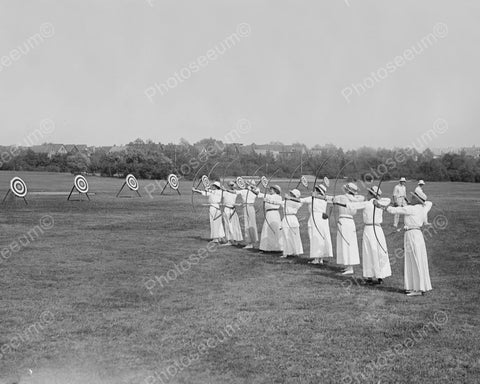 Archery Contest Ladies In Skirts 1900s 8x10 Reprint Of Old Photo - Photoseeum