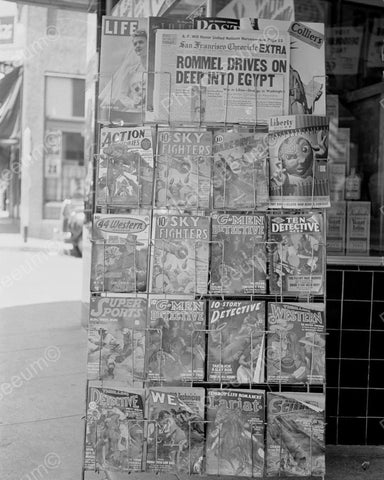 Comic Book And Magazine Rack 1942 Vintage 8x10 Reprint Of Old Photo - Photoseeum