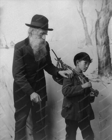 Old Bearded Man With Small Asian Boy 8x10 Reprint Of Old Photo - Photoseeum