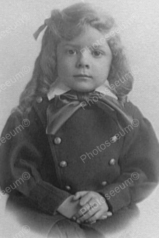 Victorian Little Girl Curls & Bow Classic 4x6 Reprint Of Old Photo - Photoseeum