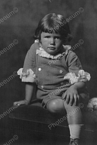 Girl With Bowl Hair Cut In Smart Pose! 4x6 Reprint Of Old Photo - Photoseeum