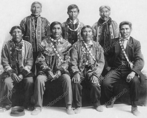 Native Indian Chiefs Group Portrait 8x10 Reprint Of Old Photo - Photoseeum