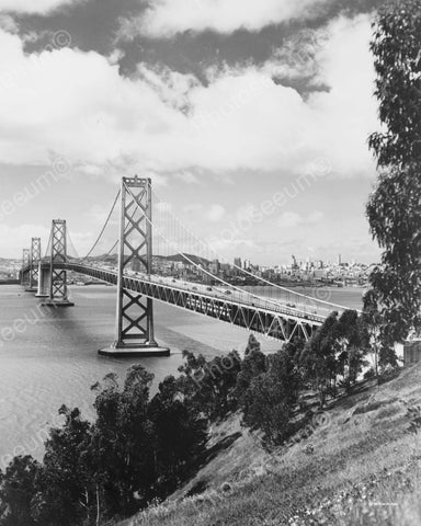 San Francisco Oakland Bridge from Yerba Buena Island 8x10 Reprint Of Old Photo - Photoseeum
