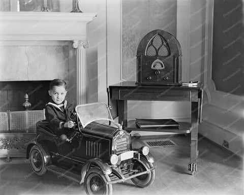 Sailor Boy Sits In Pedal Automobile1920s 8x10 Reprint Of Old Photo - Photoseeum