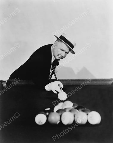 WC Fields Plays Pool Billiards 1900s 8x10 Reprint Of Old Photo - Photoseeum